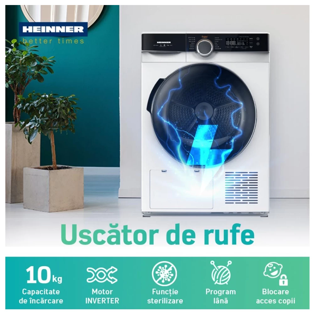 Стиральная машина и сушильная машина Heinner HHPD-M10K3A+++ / 10 кг / C / Белый photo 2